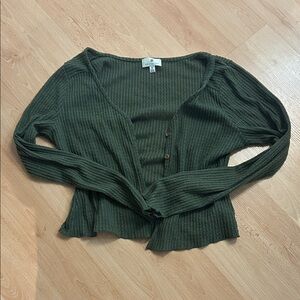 Socialite Textured Olive Sweater